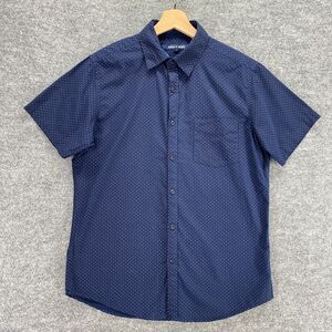 Bowery & Broome Shirt Men M Medium Blue Button Up Short Sleeve Casual Collared